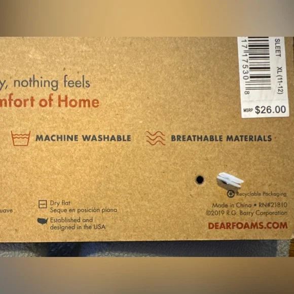 New with tags, women’s Dearfoams slippers, size XL (11-12), color is slate - Picture 12 of 14